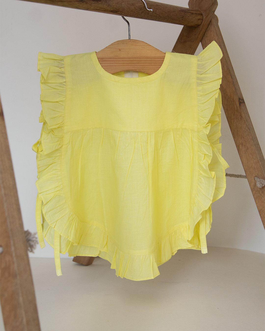 Newborn Cotton Dress – Yellow