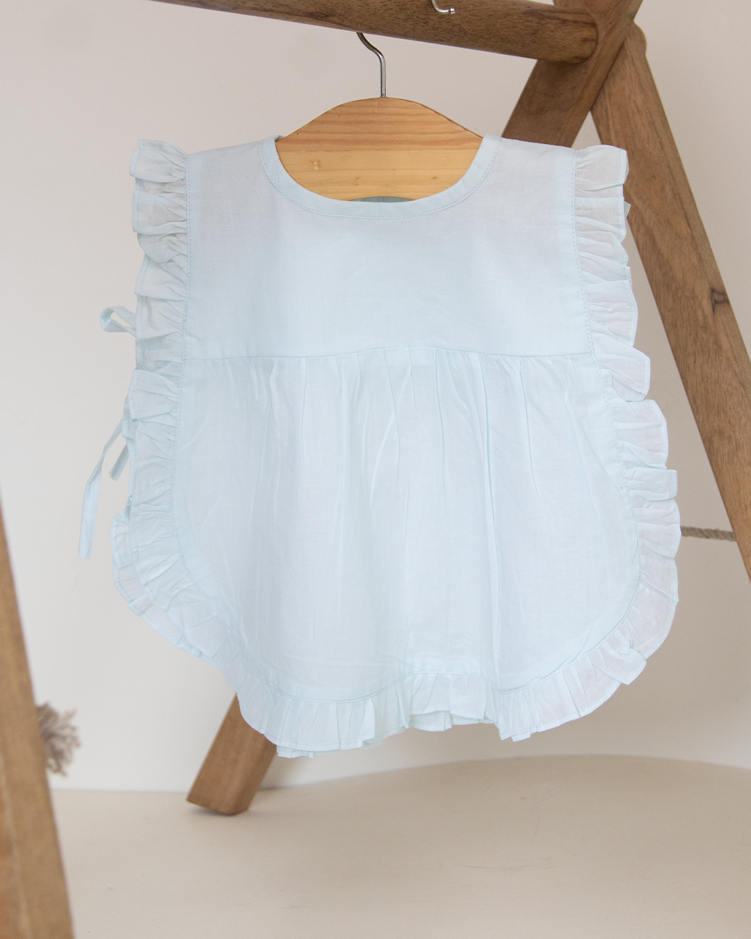 Newborn Cotton Dress – Light Blue