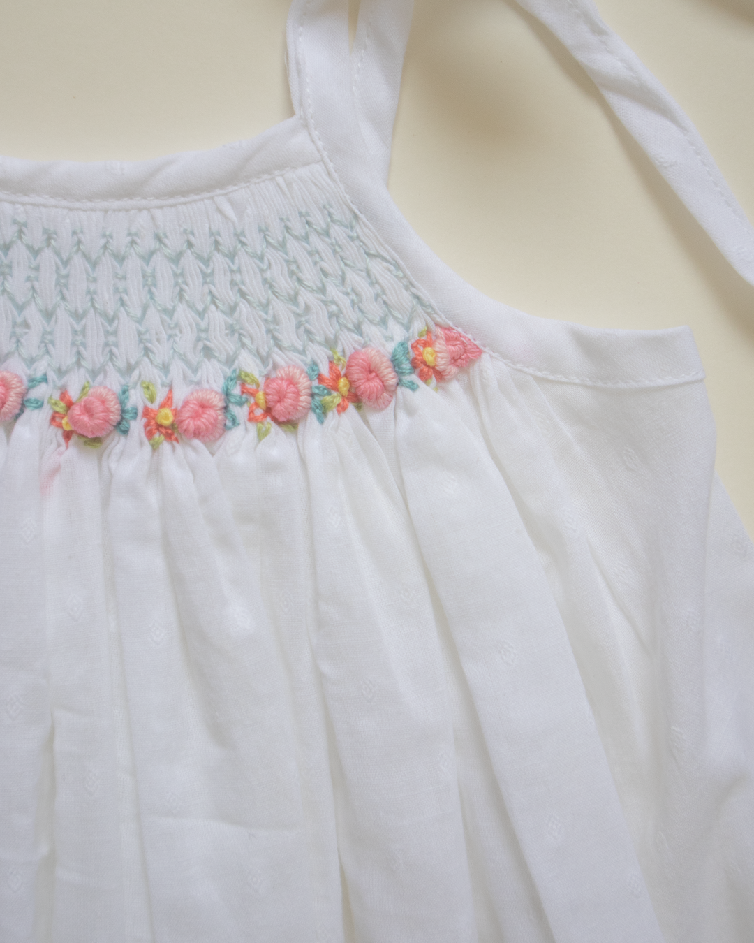 Rosy Line - Tie up Smock - Pure Cotton