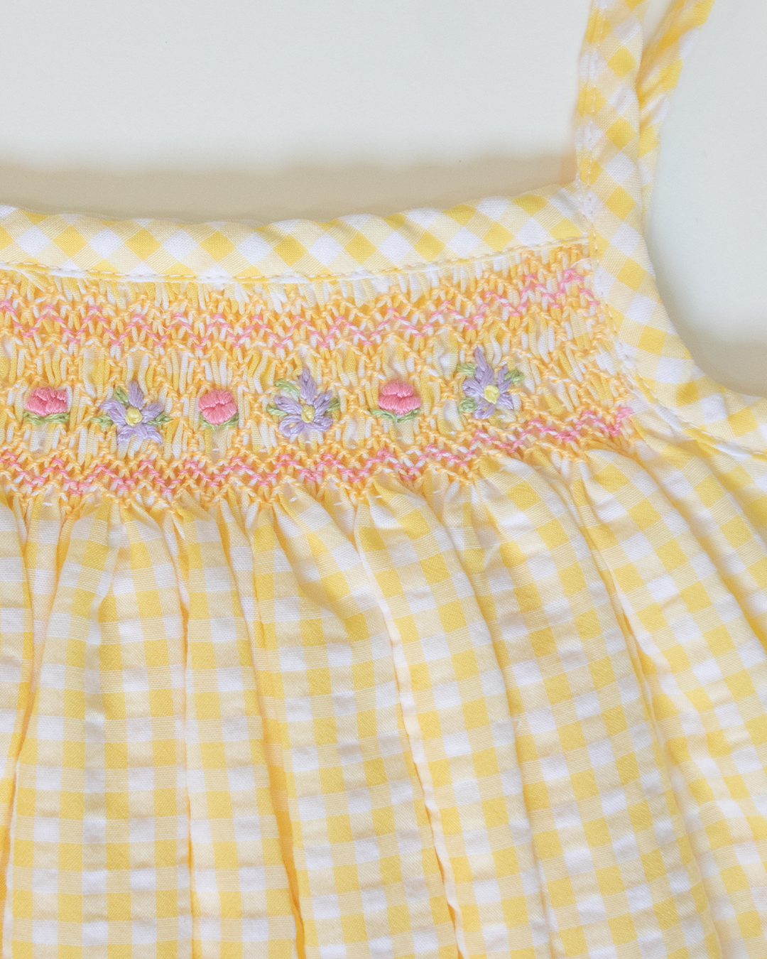 Lemon Check Tie-Up Smock