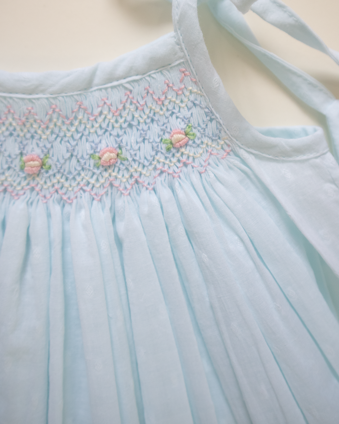 Blue Blush - Tie up Smock - Pure Cotton