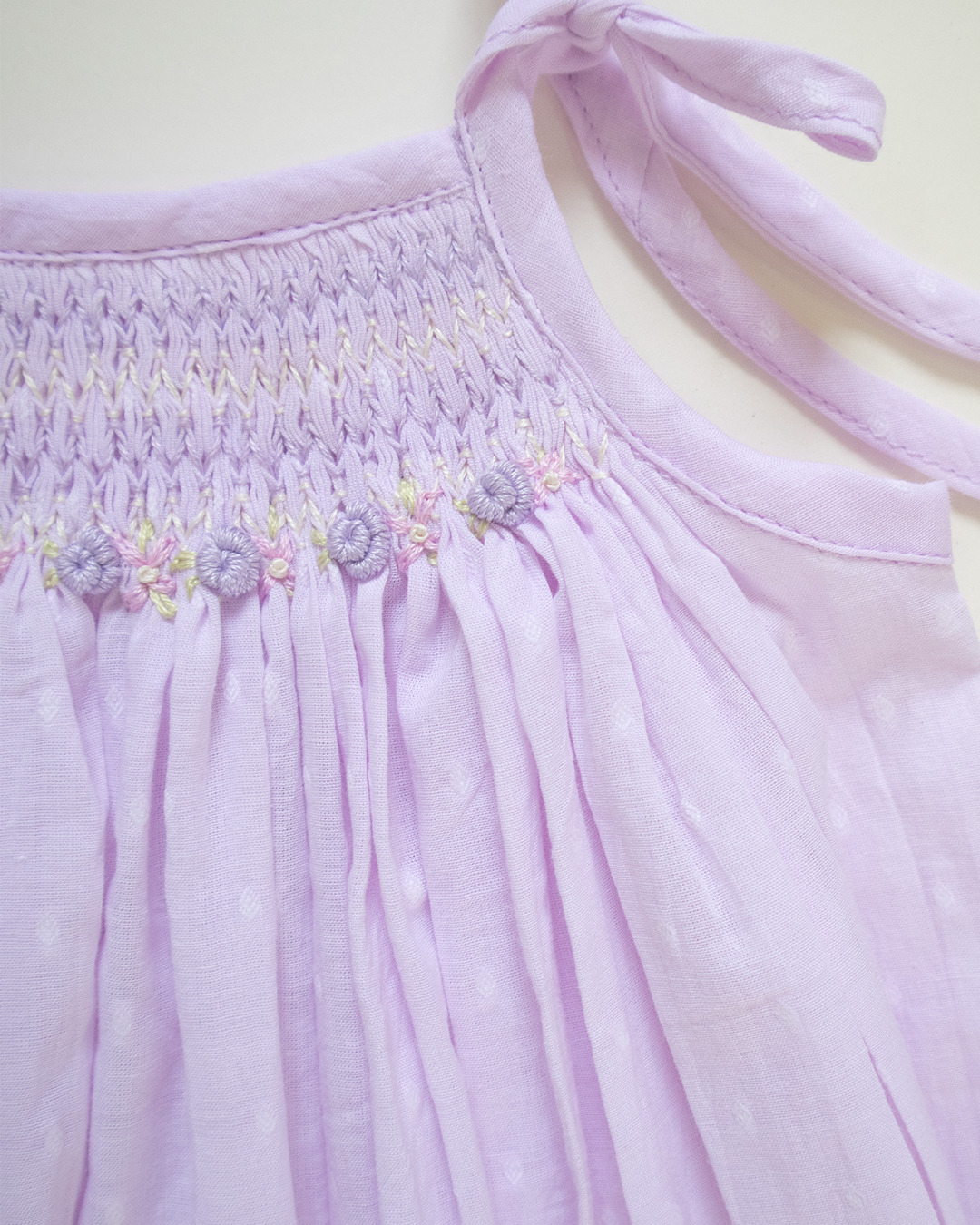 Lilac Garden - Tie up Smock - Pure Cotton