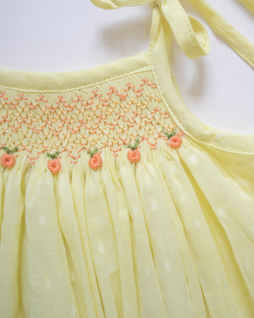 Gentle Yellow - Tie up Smock - Pure Cotton