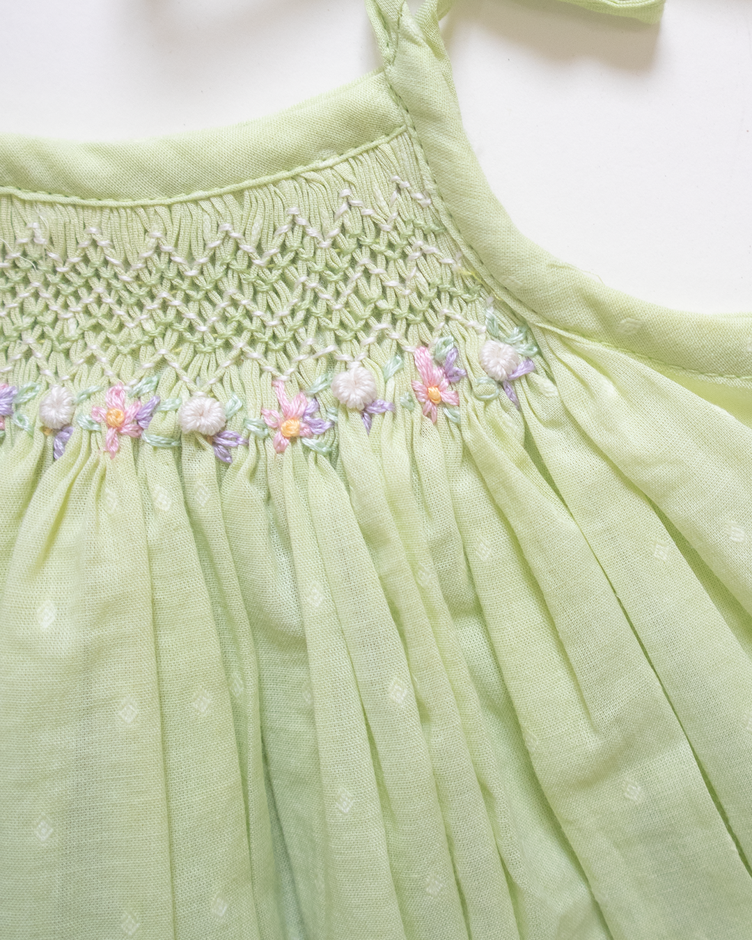 Soft Green - Tie up Smock - Pure Cotton