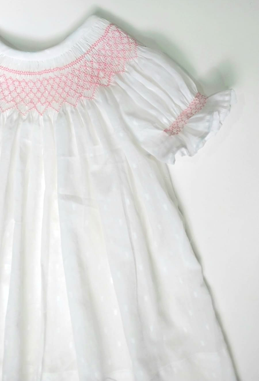 Bishop Smock Dress with Short Smocked Sleeve