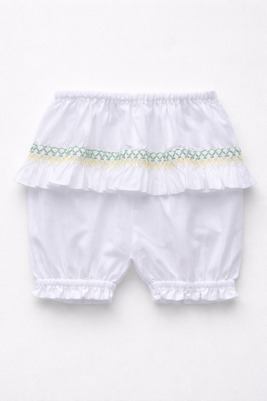 Little Love 💕 Smocked Bloomers (green/yellow)