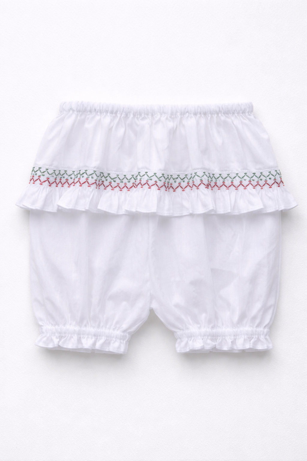 Little Love 💕 Smocked Bloomers (green/red)