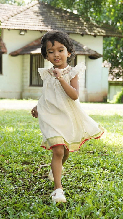 Chendamangalam Handloom - Bishop Smock Dress