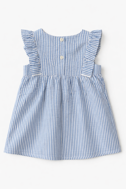 Cotton Dress Blue Stripes