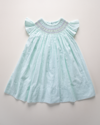 Mint Blue Bishop Smock Dress