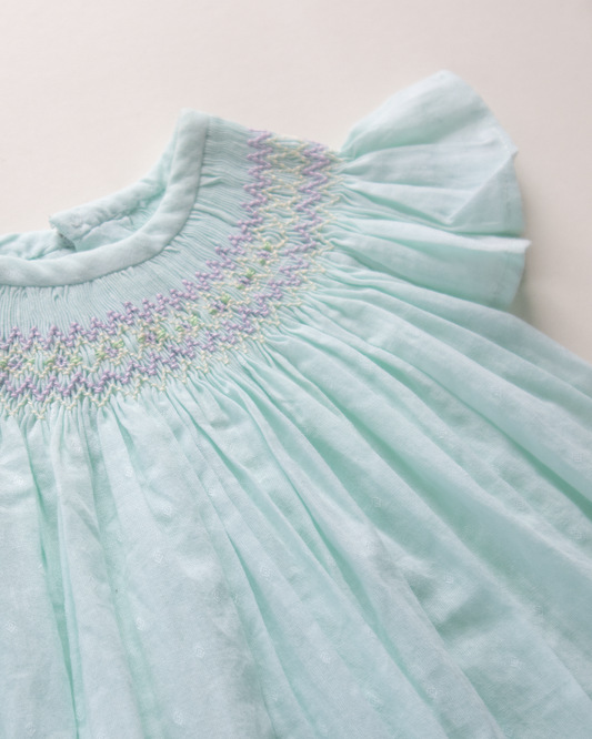 Mint Blue Bishop Smock Dress