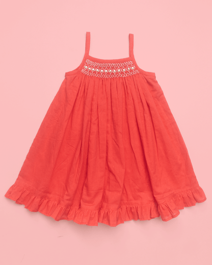 Crimson Smock Dress