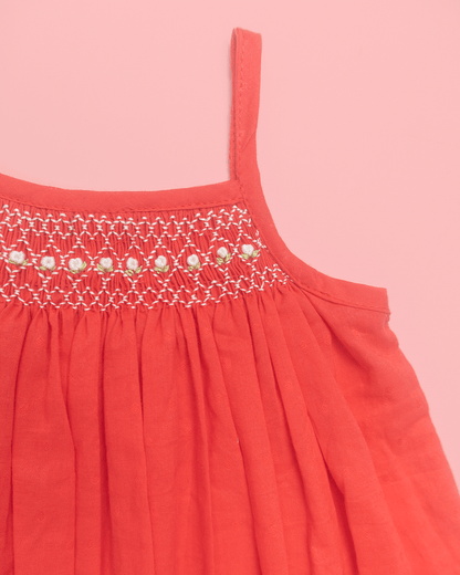 Crimson Smock Dress