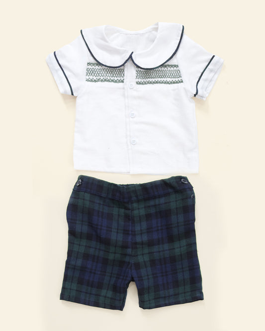 Noel Green Plaid Smocked Set