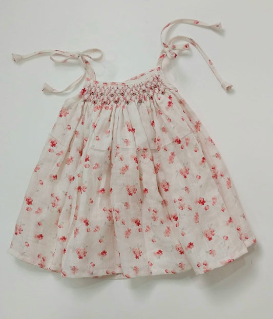 Tie up Smock - Linen Floral