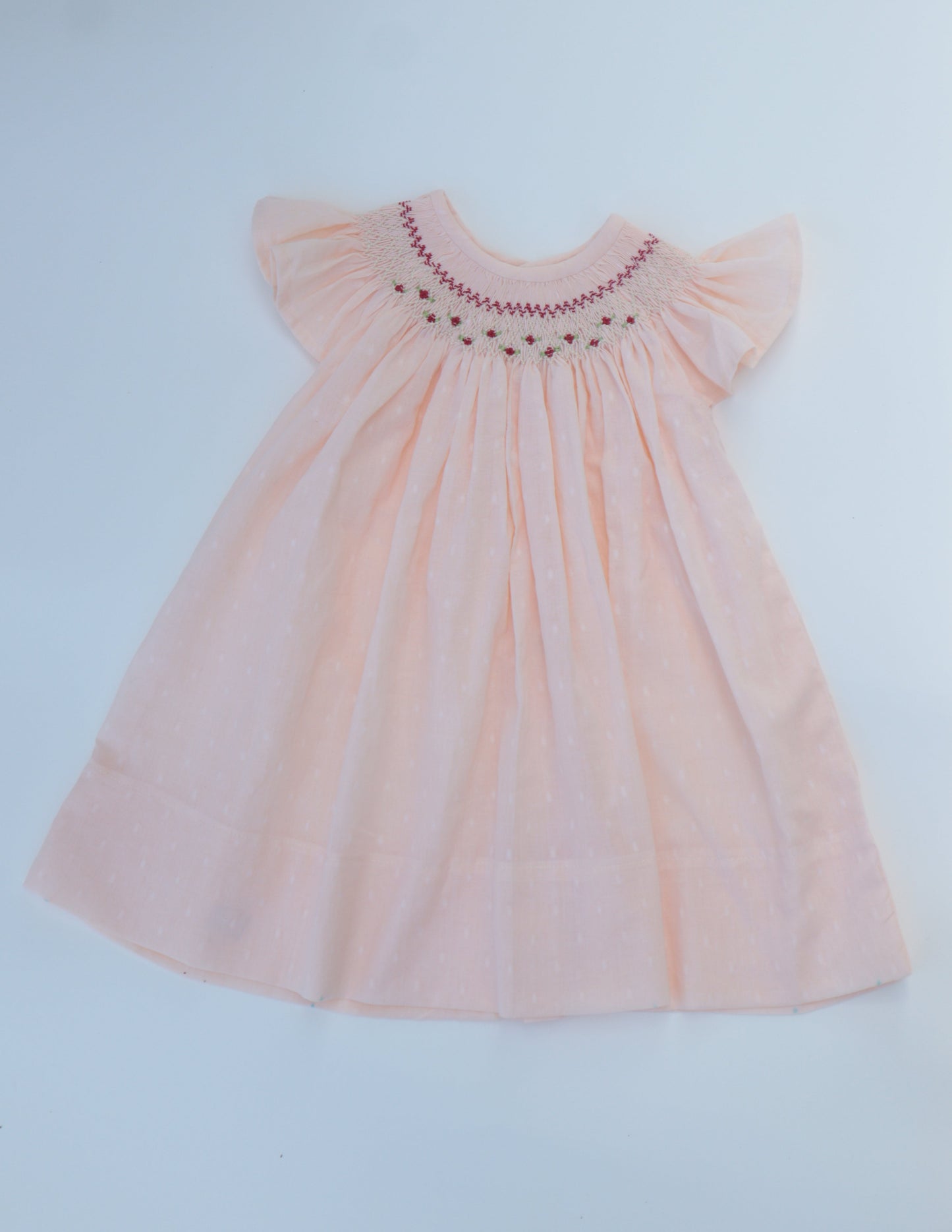 Bishop Smock Dress  - Peach