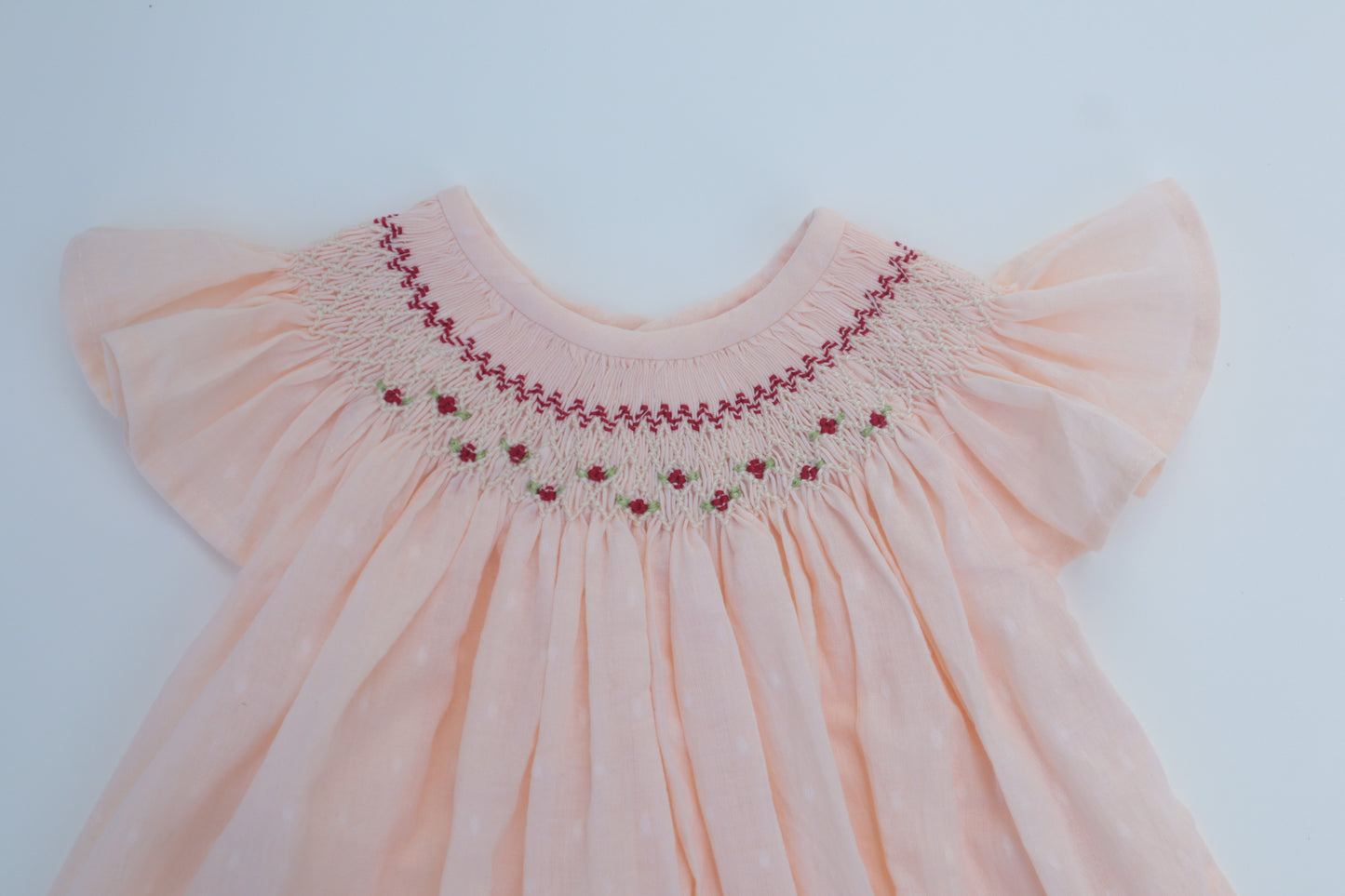 Bishop Smock Dress  - Peach
