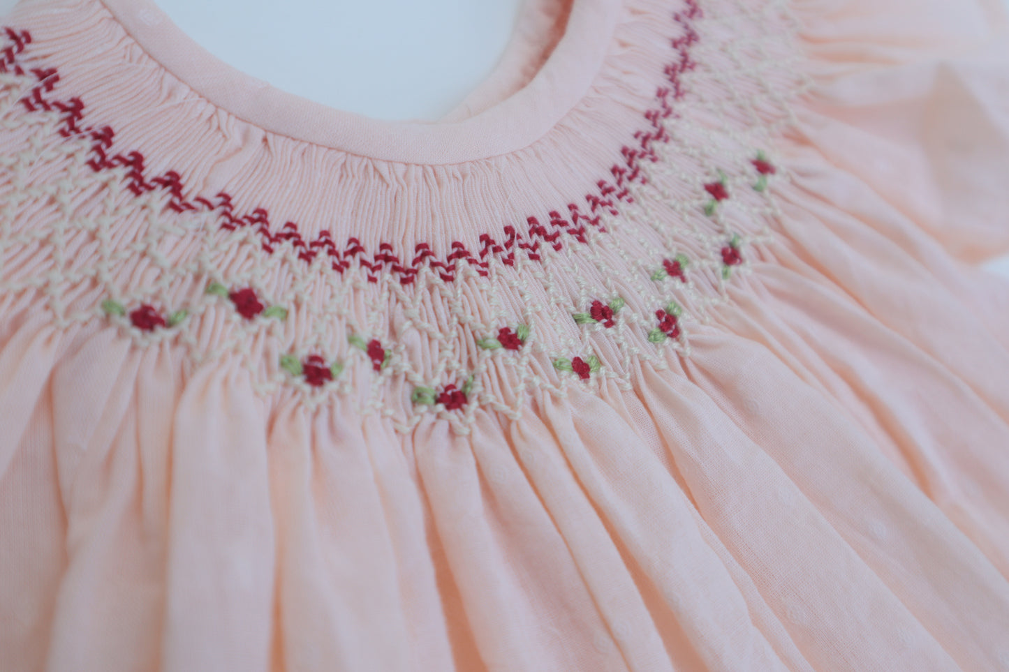 Bishop Smock Dress  - Peach