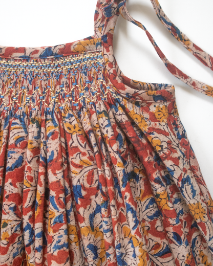 Kalamkari Smock Dress – Hand-Smocked Cotton