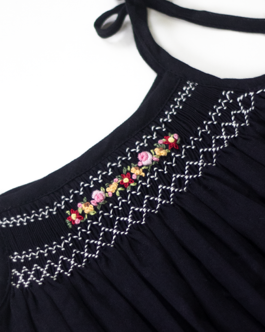 Elegant Smock Dress – Hand Embroidered Pure Cotton