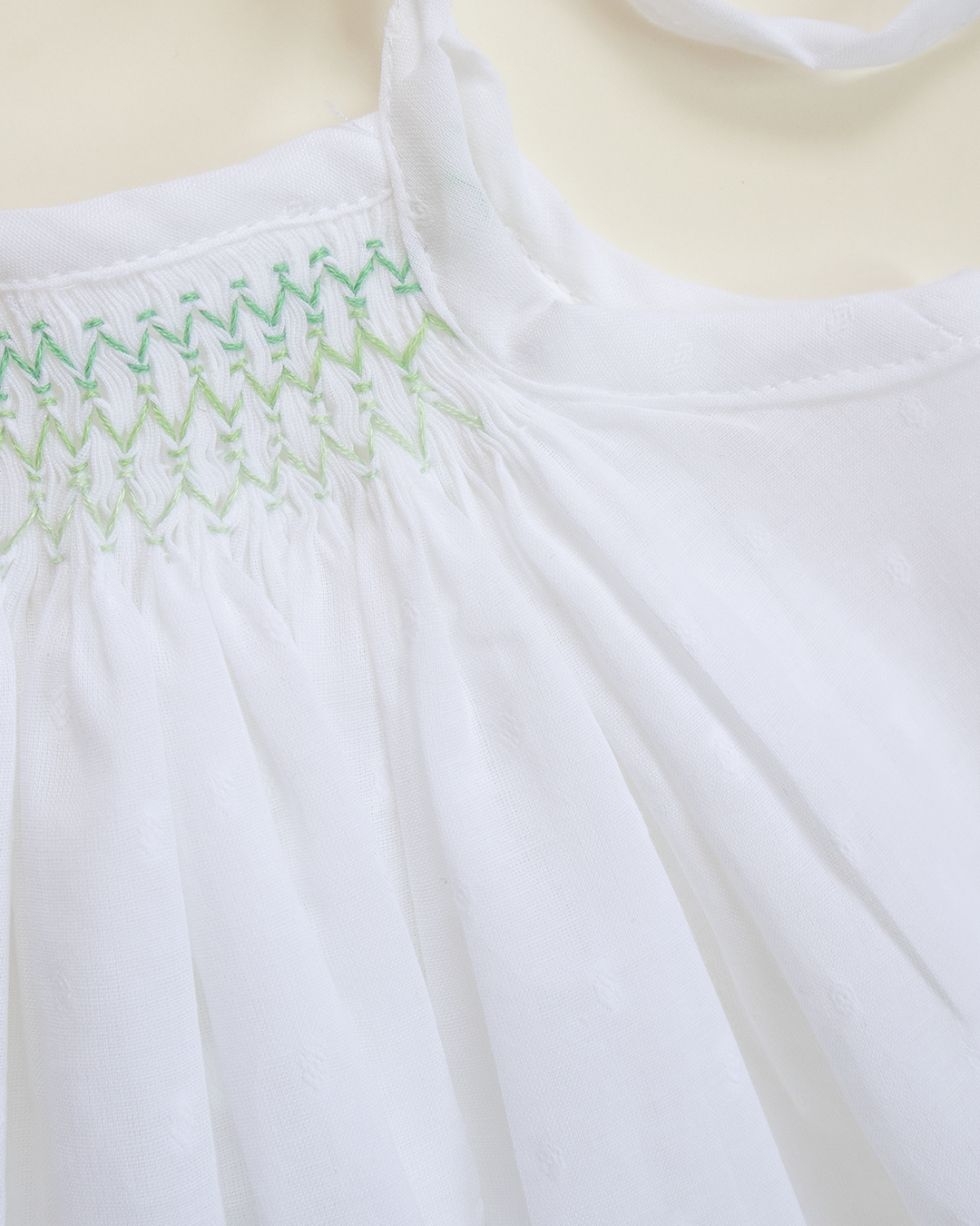 Mint Meadow Hand-Smocked Cotton Dress