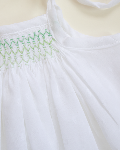 Mint Meadow Hand-Smocked Cotton Dress