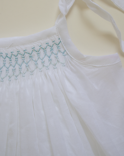 Ocean Mist Hand-Smocked Cotton Dress