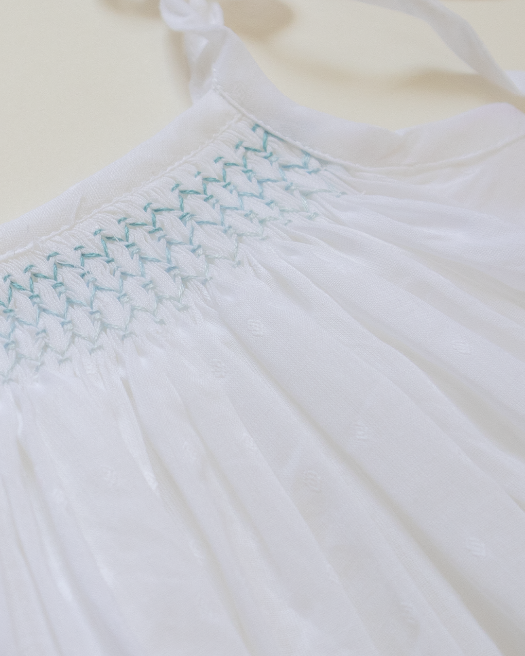 Ocean Mist Hand-Smocked Cotton Dress