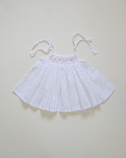 Blush Bloom Hand-Smocked Cotton Dress