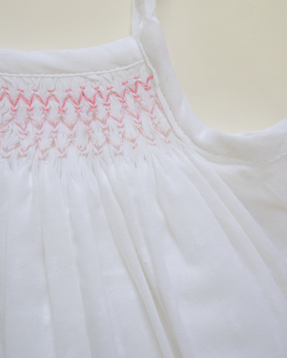 Blush Bloom Hand-Smocked Cotton Dress