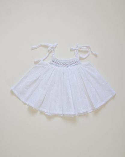 Ocean Breeze Hand-Smocked Cotton Dress