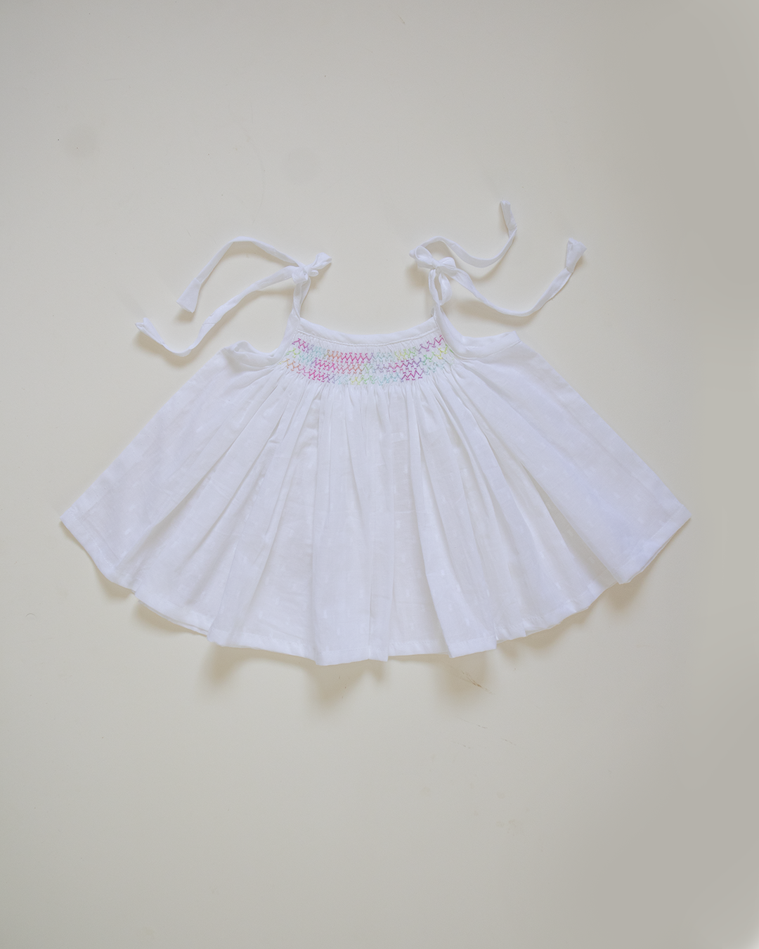 Rainbow Bloom Hand-Smocked Cotton Dress