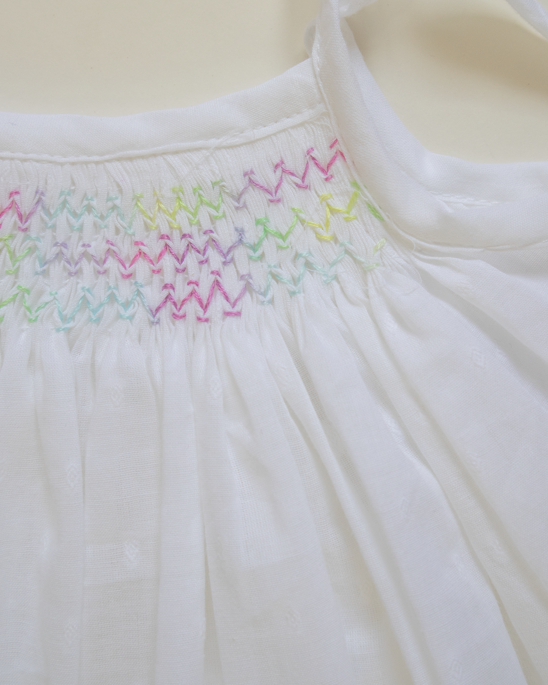 Rainbow Bloom Hand-Smocked Cotton Dress