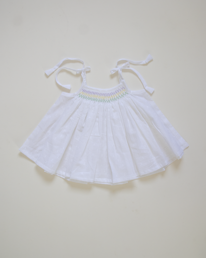 Meadow Bloom Hand-Smocked Cotton Dress