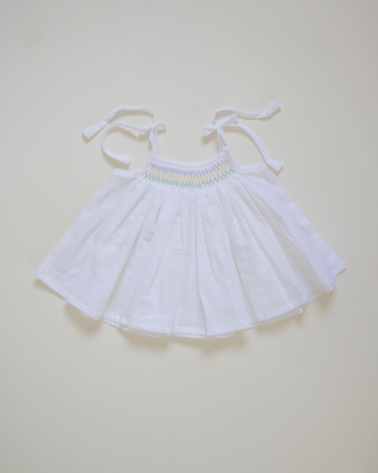 Meadow Bloom Hand-Smocked Cotton Dress