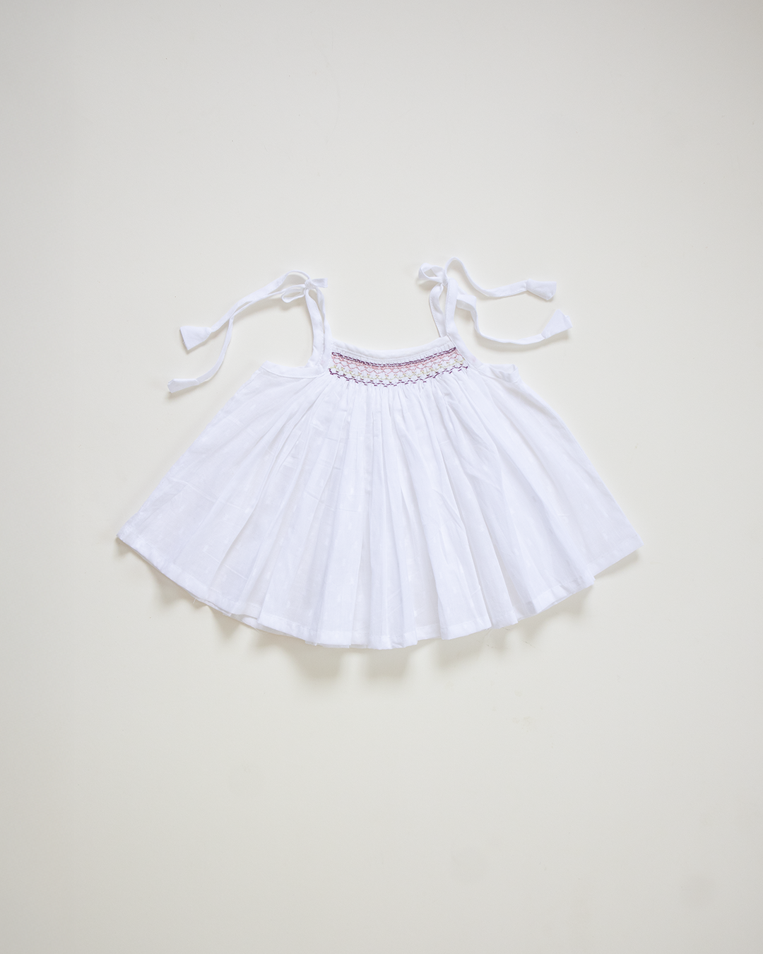 Twilight Bloom Hand-Smocked Cotton Dress