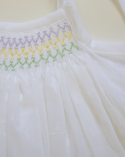 Meadow Bloom Hand-Smocked Cotton Dress