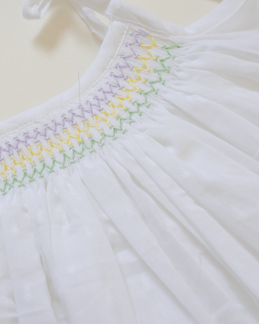 Meadow Bloom Hand-Smocked Cotton Dress