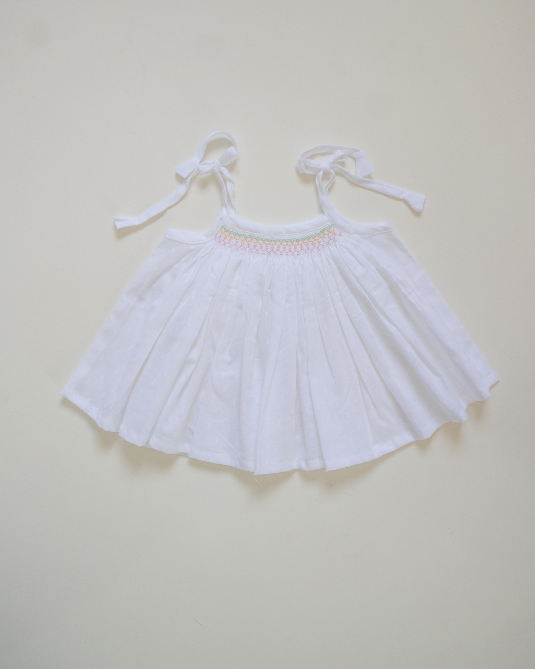 Spring Blossom Hand-Smocked Cotton Dress