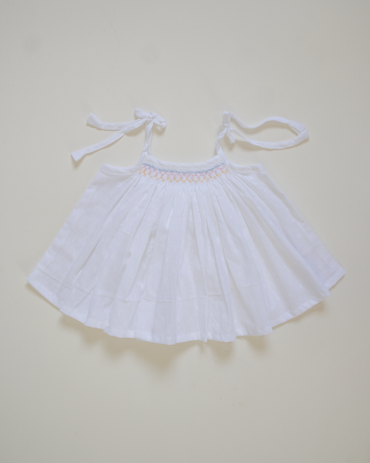 Morning Dew Hand-Smocked Cotton Dress