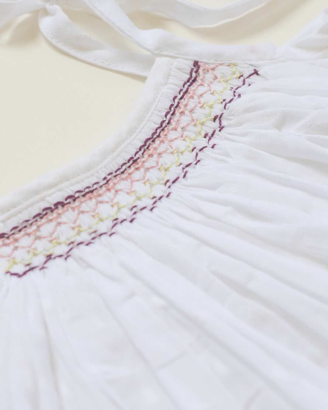 Twilight Bloom Hand-Smocked Cotton Dress