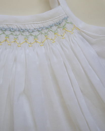 Serenity Bloom Hand-Smocked Cotton Dress