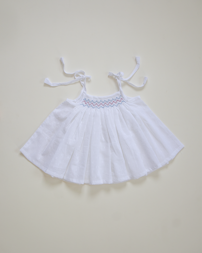 Skyberry Hand-Smocked Cotton Dress