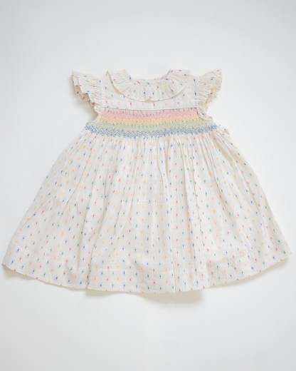 Rainbow Bloom Smock Dress