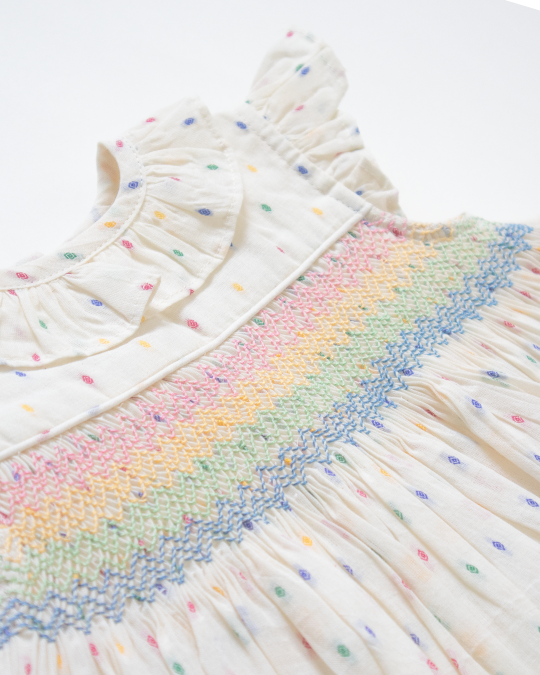 Rainbow Bloom Smock Dress