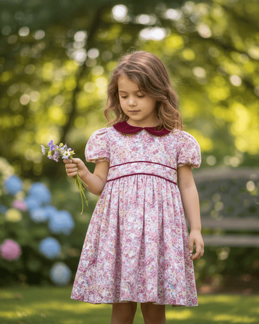 Rose Velvet Bloom Dress