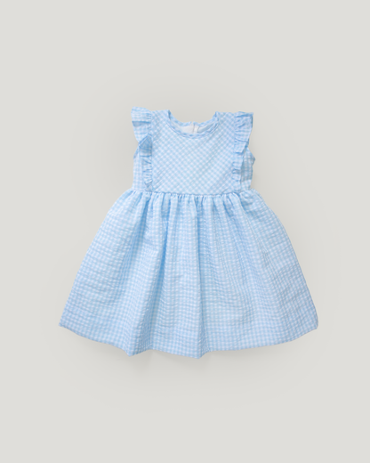 Daisy Gingham Dress for Babies – Soft Cotton Blue Dress | MyBud