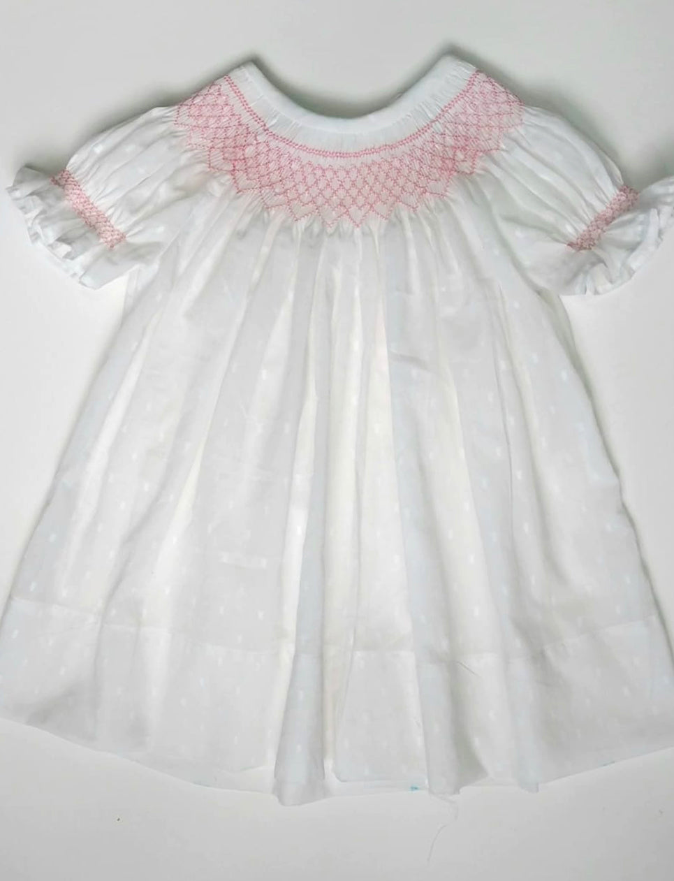 Bishop Smock Dress with Short Smocked Sleeve