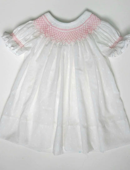 Bishop Smock Dress with Short Smocked Sleeve