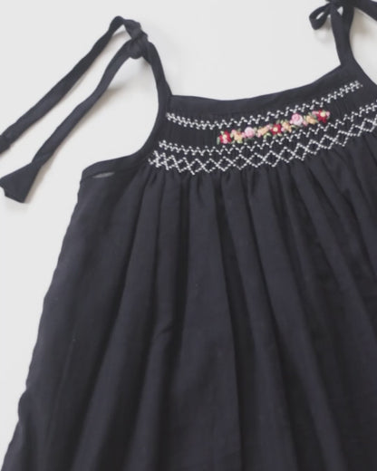 Elegant Smock Dress – Hand Embroidered Pure Cotton